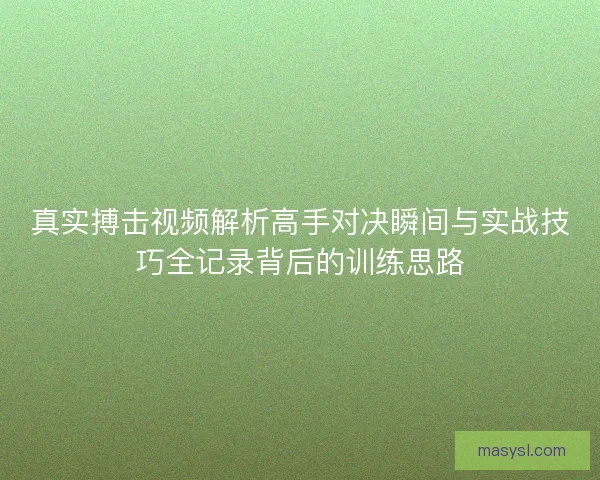 真实搏击视频解析高手对决瞬间与实战技巧全记录背后的训练思路